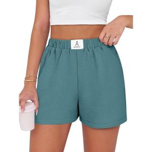 image:imageANRABESS Shorts for Women Summer Beach Cover Ups Casual High Waist Flowy Wide Leg 2026 Spring Vacation Lounge ShortsLake