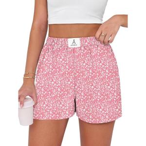 image:imageANRABESS Shorts for Women Summer Beach Cover Ups Casual High Waist Flowy Wide Leg 2026 Spring Vacation Lounge ShortsPink Floral