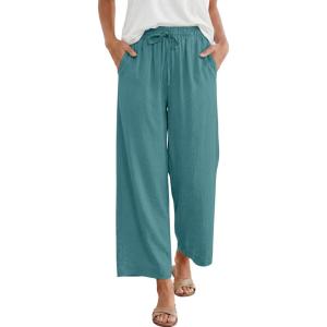 image:imageANRABESS Women Wide Leg Capri Pants Summer Palazzo High Waisted Casual Loose Lounge Flowy Cropped Beach Trousers Work OutfitsLake