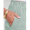 image:imageANRABESS Boxer Shorts for WomenGingham Plaid Elastic Waist RufflePerfect for LoungePajamaampSleepCute Casual Summer BottomsGreen White Stripe