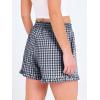 image:imageANRABESS Boxer Shorts for WomenGingham Plaid Elastic Waist RufflePerfect for LoungePajamaampSleepCute Casual Summer BottomsNavy Blue White Plaid