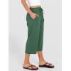 image:imageANRABESS Capris Pants for Women Summer Casual Loose Drawstring Elastic High Waist Straight 2026 Lounge Beach Cropped TrousersForest Green