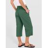 image:imageANRABESS Capris Pants for Women Summer Casual Loose Drawstring Elastic High Waist Straight 2026 Lounge Beach Cropped TrousersForest Green