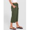 image:imageANRABESS Capris Pants for Women Summer Casual Loose Drawstring Elastic High Waist Straight 2026 Lounge Beach Cropped TrousersGreen
