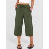 image:imageANRABESS Capris Pants for Women Summer Casual Loose Drawstring Elastic High Waist Straight 2026 Lounge Beach Cropped TrousersGreen