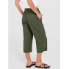 image:imageANRABESS Capris Pants for Women Summer Casual Loose Drawstring Elastic High Waist Straight 2026 Lounge Beach Cropped TrousersGreen