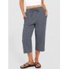 image:imageANRABESS Capris Pants for Women Summer Casual Loose Drawstring Elastic High Waist Straight 2026 Lounge Beach Cropped TrousersGrey