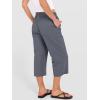 image:imageANRABESS Capris Pants for Women Summer Casual Loose Drawstring Elastic High Waist Straight 2026 Lounge Beach Cropped TrousersGrey