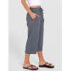 image:imageANRABESS Capris Pants for Women Summer Casual Loose Drawstring Elastic High Waist Straight 2026 Lounge Beach Cropped TrousersGrey
