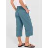 image:imageANRABESS Capris Pants for Women Summer Casual Loose Drawstring Elastic High Waist Straight 2026 Lounge Beach Cropped TrousersLake Bule