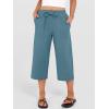 image:imageANRABESS Capris Pants for Women Summer Casual Loose Drawstring Elastic High Waist Straight 2026 Lounge Beach Cropped TrousersLake Bule