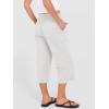 image:imageANRABESS Capris Pants for Women Summer Casual Loose Drawstring Elastic High Waist Straight 2026 Lounge Beach Cropped TrousersOffwhite