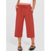 image:imageANRABESS Capris Pants for Women Summer Casual Loose Drawstring Elastic High Waist Straight 2026 Lounge Beach Cropped TrousersOrange Red