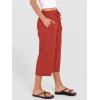 image:imageANRABESS Capris Pants for Women Summer Casual Loose Drawstring Elastic High Waist Straight 2026 Lounge Beach Cropped TrousersOrange Red