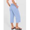 image:imageANRABESS Capris Pants for Women Summer Casual Loose Drawstring Elastic High Waist Straight 2026 Lounge Beach Cropped TrousersSky Blue