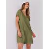 image:imageANRABESS Rompers for Women Summer Casual Short Sleeve Jumpsuits V Neck Loose Fit One Piece Outfits with Pockets 2026 ClothesArmy Green