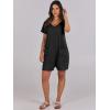 image:imageANRABESS Rompers for Women Summer Casual Short Sleeve Jumpsuits V Neck Loose Fit One Piece Outfits with Pockets 2026 ClothesBlack