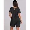 image:imageANRABESS Rompers for Women Summer Casual Short Sleeve Jumpsuits V Neck Loose Fit One Piece Outfits with Pockets 2026 ClothesBlack