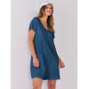 image:imageANRABESS Rompers for Women Summer Casual Short Sleeve Jumpsuits V Neck Loose Fit One Piece Outfits with Pockets 2026 ClothesBlue
