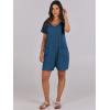 image:imageANRABESS Rompers for Women Summer Casual Short Sleeve Jumpsuits V Neck Loose Fit One Piece Outfits with Pockets 2026 ClothesBlue