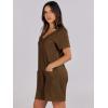 image:imageANRABESS Rompers for Women Summer Casual Short Sleeve Jumpsuits V Neck Loose Fit One Piece Outfits with Pockets 2026 ClothesCoffee