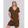 image:imageANRABESS Rompers for Women Summer Casual Short Sleeve Jumpsuits V Neck Loose Fit One Piece Outfits with Pockets 2026 ClothesCoffee