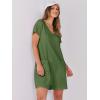 image:imageANRABESS Rompers for Women Summer Casual Short Sleeve Jumpsuits V Neck Loose Fit One Piece Outfits with Pockets 2026 ClothesGreen