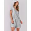 image:imageANRABESS Rompers for Women Summer Casual Short Sleeve Jumpsuits V Neck Loose Fit One Piece Outfits with Pockets 2026 ClothesGrey