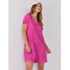 image:imageANRABESS Rompers for Women Summer Casual Short Sleeve Jumpsuits V Neck Loose Fit One Piece Outfits with Pockets 2026 ClothesHot Pink