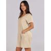 image:imageANRABESS Rompers for Women Summer Casual Short Sleeve Jumpsuits V Neck Loose Fit One Piece Outfits with Pockets 2026 ClothesKhaki