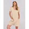 image:imageANRABESS Rompers for Women Summer Casual Short Sleeve Jumpsuits V Neck Loose Fit One Piece Outfits with Pockets 2026 ClothesKhaki