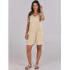 image:imageANRABESS Rompers for Women Summer Casual Short Sleeve Jumpsuits V Neck Loose Fit One Piece Outfits with Pockets 2026 ClothesKhaki
