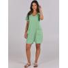 image:imageANRABESS Rompers for Women Summer Casual Short Sleeve Jumpsuits V Neck Loose Fit One Piece Outfits with Pockets 2026 ClothesLight Green