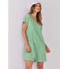 image:imageANRABESS Rompers for Women Summer Casual Short Sleeve Jumpsuits V Neck Loose Fit One Piece Outfits with Pockets 2026 ClothesLight Green