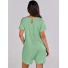 image:imageANRABESS Rompers for Women Summer Casual Short Sleeve Jumpsuits V Neck Loose Fit One Piece Outfits with Pockets 2026 ClothesLight Green