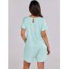 image:imageANRABESS Rompers for Women Summer Casual Short Sleeve Jumpsuits V Neck Loose Fit One Piece Outfits with Pockets 2026 ClothesMint Green