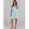 image:imageANRABESS Rompers for Women Summer Casual Short Sleeve Jumpsuits V Neck Loose Fit One Piece Outfits with Pockets 2026 ClothesMint Green