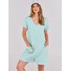 image:imageANRABESS Rompers for Women Summer Casual Short Sleeve Jumpsuits V Neck Loose Fit One Piece Outfits with Pockets 2026 ClothesMint Green