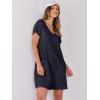 image:imageANRABESS Rompers for Women Summer Casual Short Sleeve Jumpsuits V Neck Loose Fit One Piece Outfits with Pockets 2026 ClothesNavy Blue