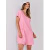 image:imageANRABESS Rompers for Women Summer Casual Short Sleeve Jumpsuits V Neck Loose Fit One Piece Outfits with Pockets 2026 ClothesPink