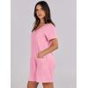 image:imageANRABESS Rompers for Women Summer Casual Short Sleeve Jumpsuits V Neck Loose Fit One Piece Outfits with Pockets 2026 ClothesPink
