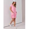 image:imageANRABESS Rompers for Women Summer Casual Short Sleeve Jumpsuits V Neck Loose Fit One Piece Outfits with Pockets 2026 ClothesPink