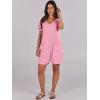 image:imageANRABESS Rompers for Women Summer Casual Short Sleeve Jumpsuits V Neck Loose Fit One Piece Outfits with Pockets 2026 ClothesPink
