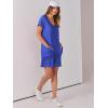 image:imageANRABESS Rompers for Women Summer Casual Short Sleeve Jumpsuits V Neck Loose Fit One Piece Outfits with Pockets 2026 ClothesRoyal Blue