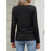 image:imageANRABESS Shirts for Women Long Sleeve V Neck Tops Dressy Business Casual Side Ruched TShirts 2026 Fall Tee Blouses OutfitsBlack