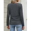 image:imageANRABESS Shirts for Women Long Sleeve V Neck Tops Dressy Business Casual Side Ruched TShirts 2026 Fall Tee Blouses OutfitsDark Grey