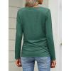 image:imageANRABESS Shirts for Women Long Sleeve V Neck Tops Dressy Business Casual Side Ruched TShirts 2026 Fall Tee Blouses OutfitsForest Green