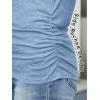 image:imageANRABESS Shirts for Women Long Sleeve V Neck Tops Dressy Business Casual Side Ruched TShirts 2026 Fall Tee Blouses OutfitsLight Blue