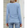 image:imageANRABESS Shirts for Women Long Sleeve V Neck Tops Dressy Business Casual Side Ruched TShirts 2026 Fall Tee Blouses OutfitsLight Blue