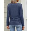 image:imageANRABESS Shirts for Women Long Sleeve V Neck Tops Dressy Business Casual Side Ruched TShirts 2026 Fall Tee Blouses OutfitsNavy Blue
